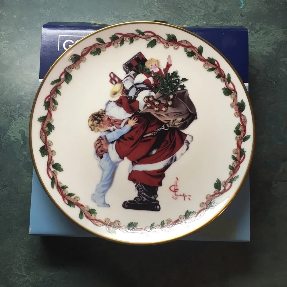 Gorham 1988 Leyendecker Christmas Collector Plate